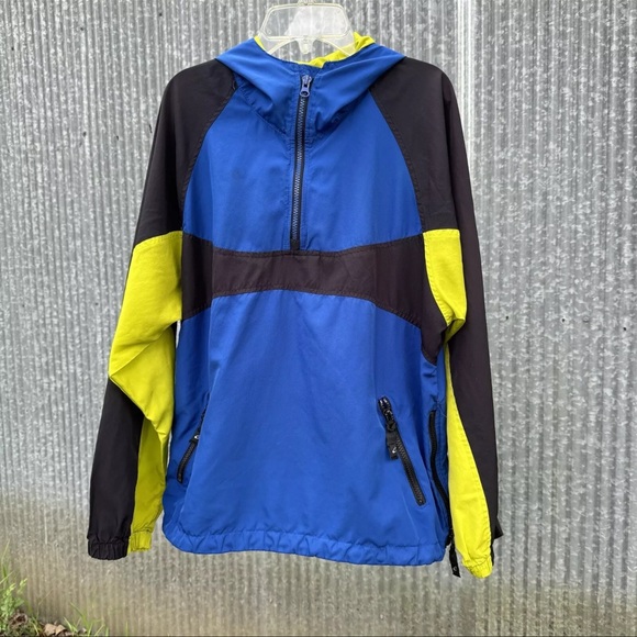 BIKE Highlighter Windbreaker Athletic Jacket 1/4 Zip Activewear Pullover size XL - Picture 10 of 10